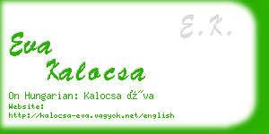 eva kalocsa business card